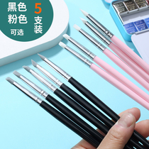 Silicone pen 5 sets of silicone pen left white liquid special pen watercolor oil painting acrylic gouache modeling pen painting texture pen high light brush hook line professional nail art carved embossing pen