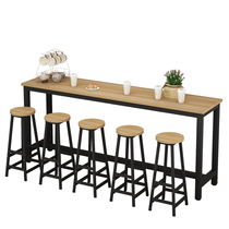 Against the wall bar table Household living room simple commercial milk tea shop rectangular high - foot bar kitchen narrow table