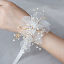 ins hand flower fairy beauty Korean beaded hand wrist flower bride bridesmaid group performance party dress accessories props