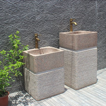 Garden stone wash basin courtyard children stone sink villa pool original stone column basin basin Outdoor