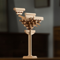 Late Feng Song style six shops made bucket arch building blocks Chinese ancient building Tenon model wooden toy gift educational aids