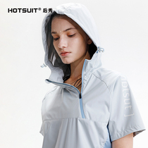 hotsuit After show violent sweat clothes womens 2021 summer running light sweat fitness clothes sports short-sleeved suit tide