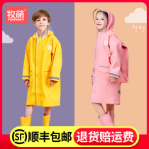 Childrens raincoats boys and girls primary school ponchos with schoolbags middle school clothes thick waterproof whole body