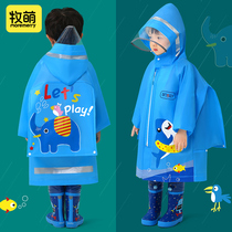 Child raincoat Boy pupil with school bag baby boy nursery school clothes 2022 children full body rain cape