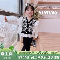 Girls shirts 2022 Han and Han Liangliang Spring clothing new children loaded with clothing foreign air Korean version lining clothes spring and autumn surges