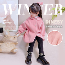 Medium-long section Coat Jacket Girl 2022 Han and Han Liangpint Winter dress New Korean version Childrens clothes thickened large coat