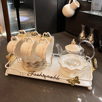 Japanese glass health cooking flowertea teapot teapot set high-value beauty salon cafeteria English afternoon tea cup