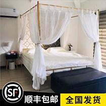 Iron double bed 1 8 1 5 m Nordic modern ins Net red bed home accommodation iron frame bed gold single bed