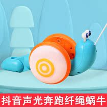 Net red electric rope snail 1 2 year old boy toy car children learn crawling doll creative walking toy