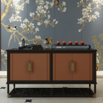 New Chinese solid wood sideboard modern simple Zen porch cabinet living room dining room storage side cabinet shoe cabinet furniture