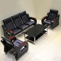 Office sofas minimalist modern black trio Place reception room Guest Area Office Sofa Tea Table Combo Suit