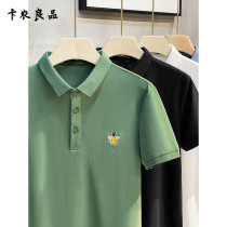Europe station 2021 new summer bee embroidery polo shirt mens short-sleeved T-shirt business casual lapel top