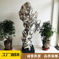 304 mirror stainless steel sculpture Taihu stone custom model landscape metal geometry block surface stone outdoor ornaments