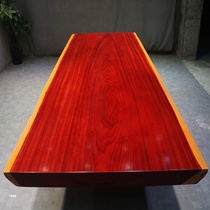 African safflower pear large board solid wood tea table dining table Log mahogany tea table boss desk simple desk painting case