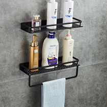 Punch-free black bathroom bathroom shelf toilet toilet washstand towel storage rack hardware pendant