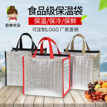 Disposable aluminum foil hand insulation bag thickened food cold insulation takeaway catering non-woven refrigerated bag customization