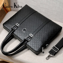CEANLI KALIH genuine leather handbag men briefcase Business single shoulder inclined satchel leather computer bag