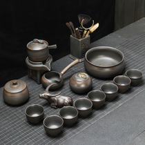 Jianshui purple pottery high-end Kung Fu tea set Household lazy stone mill purple sand ceramics Business gift box Teapot Teacup