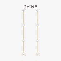 SHINE Hashan Ornament Pearl Streaming Suear Line Temperament Retro Earrings Small Crowdsourced Design Sensation
