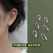 999 Pure Silver Ear Nail Woman 2023 New Tide Advanced Sleeping Without Picking Up The Ear-Hole Drop Earrings Earrings Earrings