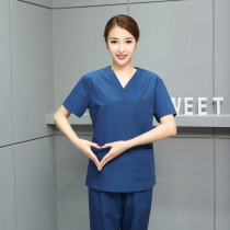 Korean version of hand washing clothes mens short-sleeved polyester cotton doctor clothes mens pure cotton womens surgical brush hand clothes brush hand clothes split suit men