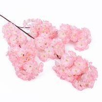 Ceiling silk flower indoor living room ground simulation cherry blossom branch wedding pear blossom peach tree plastic fake flower rattan decoration