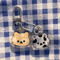 Bear original cat pendant keychain Airpods hanging earphone bag Cute mobile phone chain u disk Moe