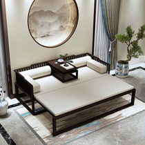 New Chinese Arhat bed Solid wood Elm small household sofa Simple modern retractable chaise longue bed