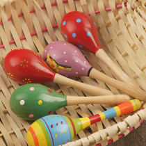 Childrens musical instrument sand hammer educational toy baby 0-6 months 6-12 months wooden hand bell toy