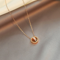 Net red Roman numeral pendant necklace ins cold style simple choker female niche design sense neck chain tide