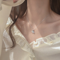 925 sterling silver moonstone little devil pendant necklace design sense niche Sen female tide light luxury clavicle chain net celebrity