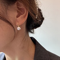 Pearl water drop wild ear hook Korean niche design temperament earrings fashion net red with the same simple trendy earrings women