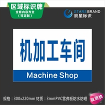 Machining workshop location area zoning group identification signs prompt House card signage set production