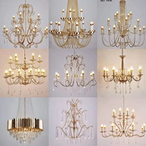 New wedding hall European iron plating crystal lamp ceremonial pavilion ceiling lighting wedding props decoration ceiling