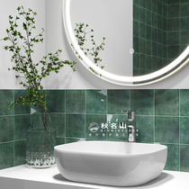 Kiln change glazed handmade brick pine green tile retro kitchen bathroom wall brick bathroom toilet small square brick coral