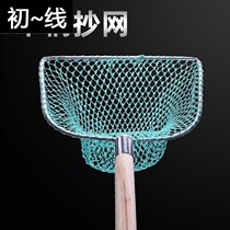 Copy net fish tennis wood handle bailing solid mesh circle Transcripts full set of fish nets Nets Breeding Aquatic Fish Goods