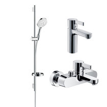 Hansgeya shower hanging wall type rain lifting hot and cold faucet shower set 88110045