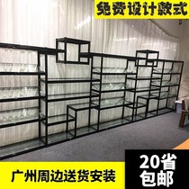  Shoe store shoe rack display rack store commercial shelf Multi-layer window Childrens shoe store bag cosmetics display cabinet floor-to-ceiling