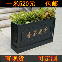Outdoor stainless metal flower box Commercial Street rectangular flower pool indoor wrought iron flower stand Villa Hotel flower pot