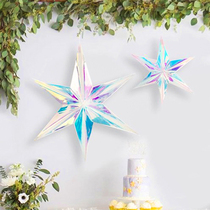 Creative shopping mall shop hanging jewelry shop window layout props star hanging ornaments five-pointed star decoration hanging ball