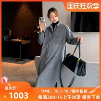 Men & Joni Montomi maternity dress Spring and Autumn Tide mother harbor style retro out long shirt dress