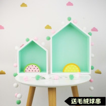 ins Childrens room shelf Solid wood partition decoration hole-free Nordic style small house wall wall decoration partition
