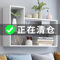 Household bookshelf wall shelf Punch-free bedroom creative lattice wall-mounted shelf Wall wall cabinet shelf
