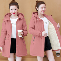 Small man plus velvet cotton jacket womens winter clothes long windbreaker 2021 New thick warm hooded cotton coat coat
