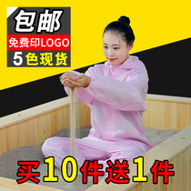 Special conjoined sand treatment clothes hooded shoes sand moxibustion clothes high temperature resistant foot salt therapy mine treatment clothes sand bath jade clothes