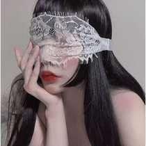 -Lace transparent blindfold-demon color lace black and white mystery accessories