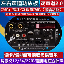 Two-Channel microphone function elimination original singing display high-power power amplifier board built-in Bluetooth 12 24 220V Universal
