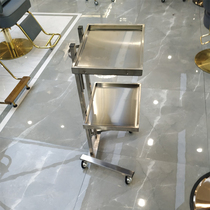 Stainless steel net red hair cart Hair salon special barber shop hot dye hair extension tool car folding hand push bar car