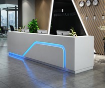 Custom company paint front desk Reception desk New products with lights Bar table Beauty salon training institution Hotel welcome desk