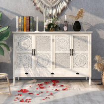 American country solid wood retro bed and breakfast to make old side cabinets entrance cabinets living room decoration storage storage carved cabinets